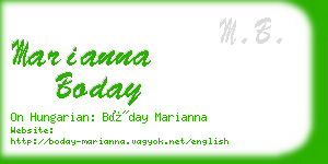 marianna boday business card