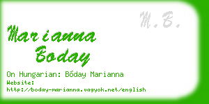marianna boday business card